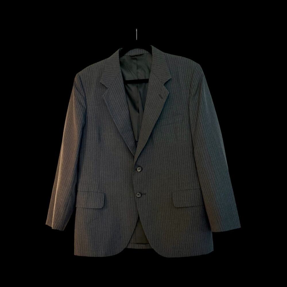Vintage Kuppenheimer Mens Sport Coat 40R Grey Pinstriped